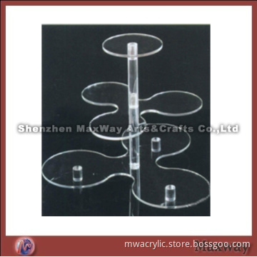 Clear Finely Designed Acrylic Cup Cake Display Stand Rack